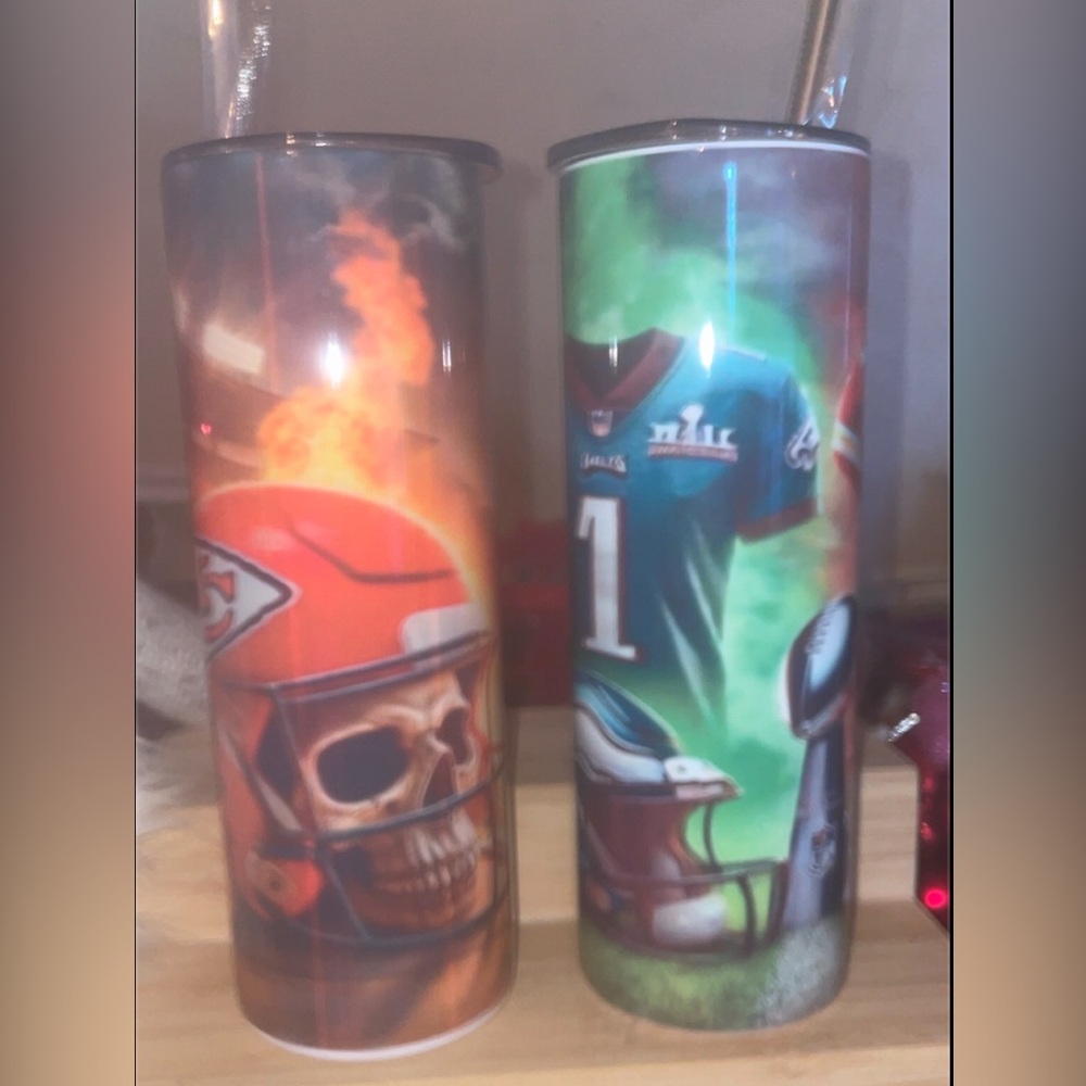 Super Bowl tumbler , KC chiefs and eagles , NEW